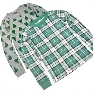 Hanna Andersson Holiday Pajama Tops Tannenbaum Harvest Plaid Size 8 100% Cotton